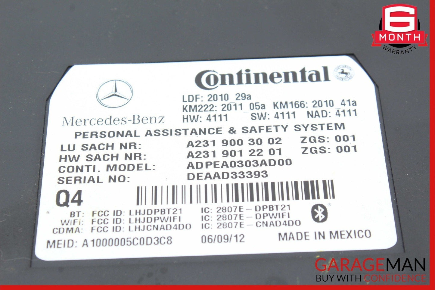 10-16 Mercedes C250 E350 C300 C350 Tele Aid Controller Module Unit