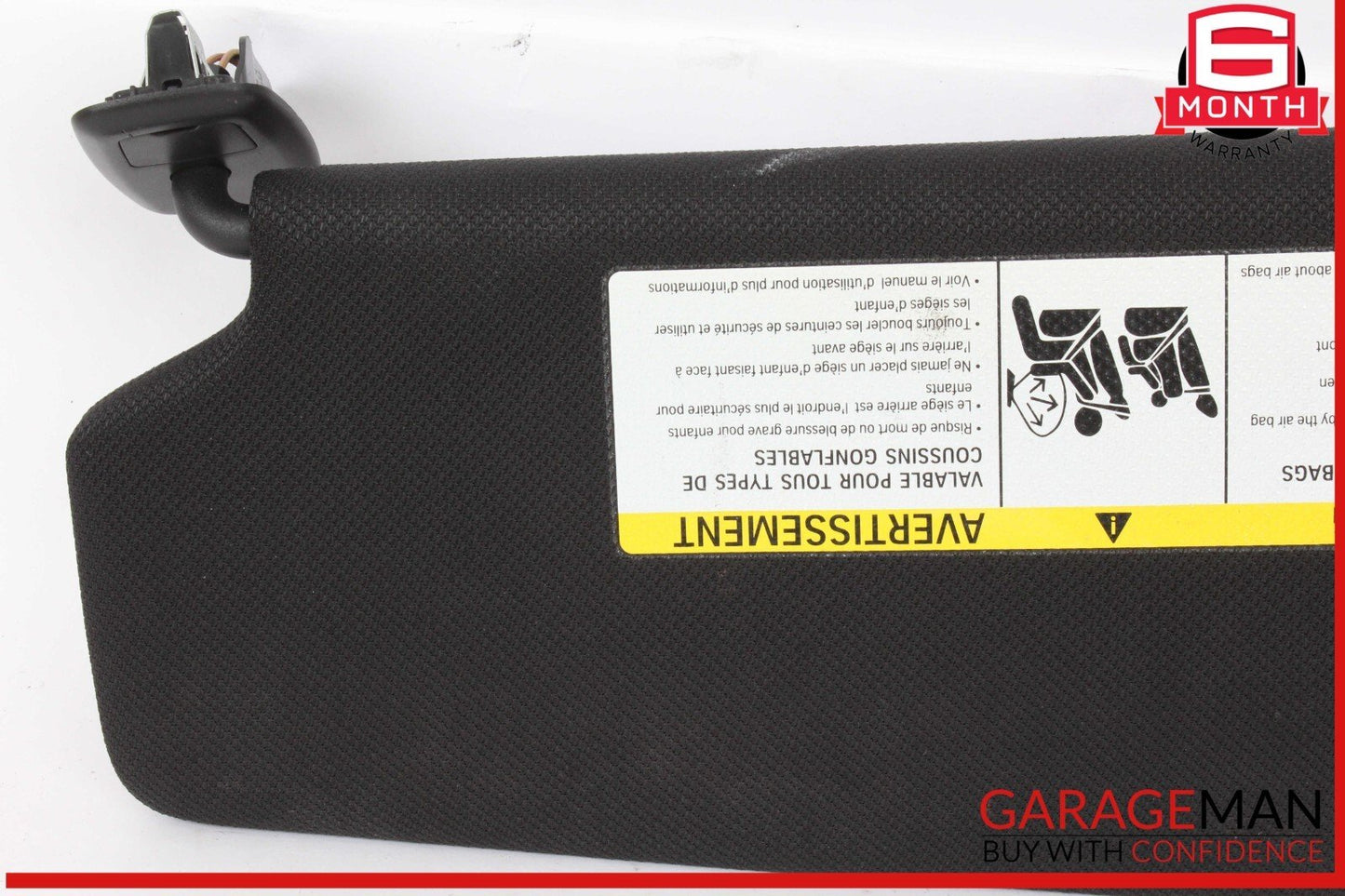 17-20 BMW 530E Front Right Passenger Side Sun Visor Sunvisor Black OEM