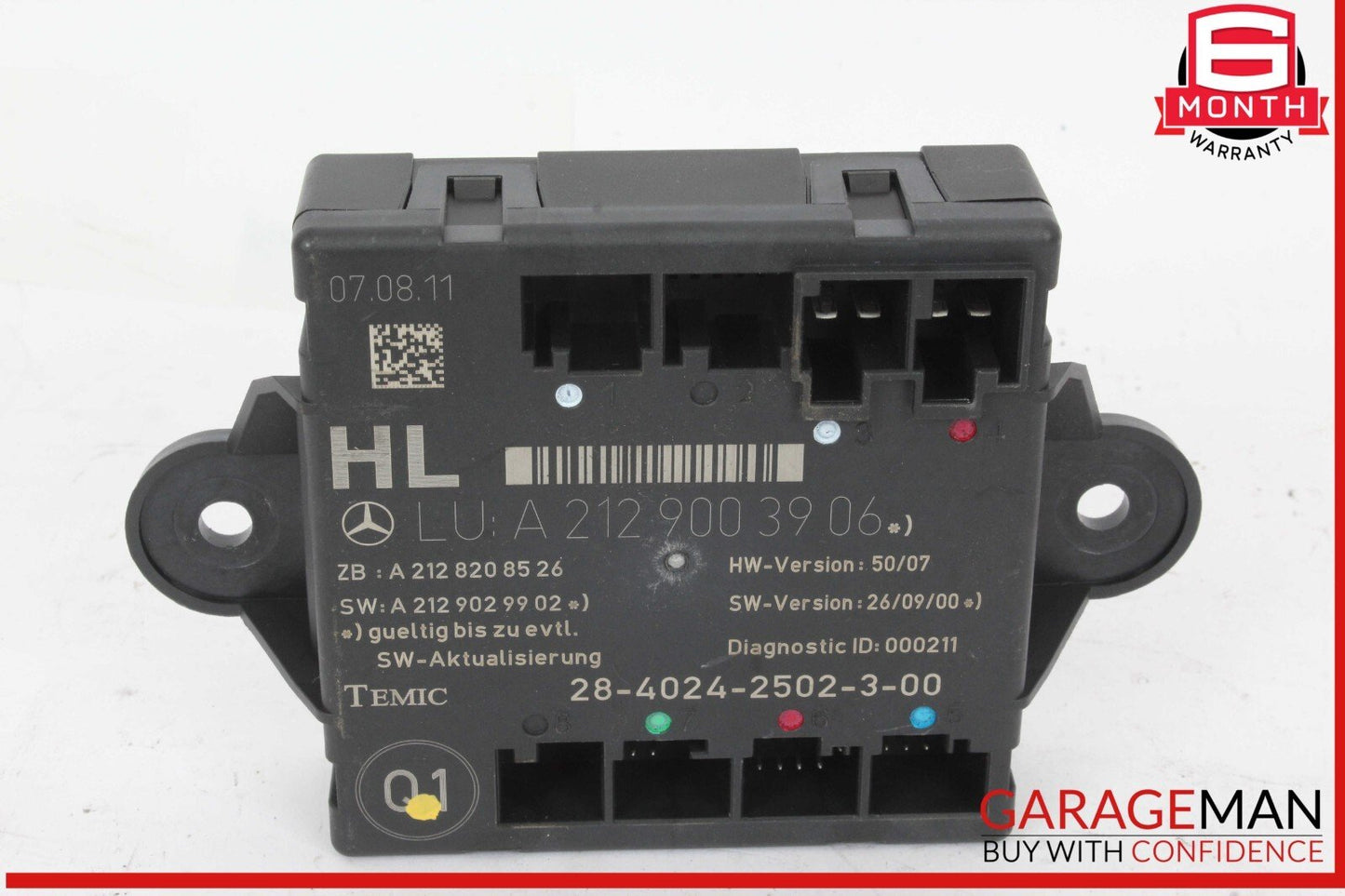 08-18 Mercedes W204 C250 C300 Rear Left Driver Side Door Control Module OEM