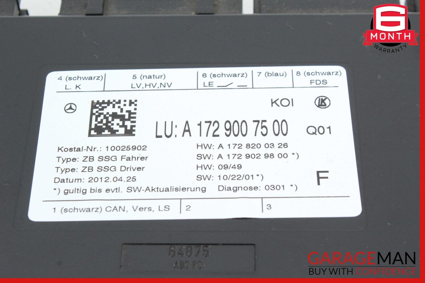 03-12 Mercedes GL320 E320 E350 CLS550 GL450 Front Left Side Seat Control Module