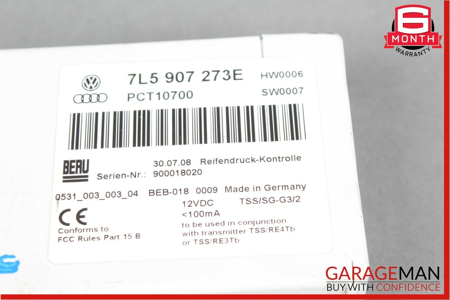 08-10 Porsche Cayenne S 957 Tire Pressure Monitor Control Module OEM