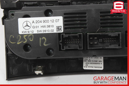 12-14 Mercedes W204 C250 AC A/C Heater Climate Control Switch Trim Assembly OEM