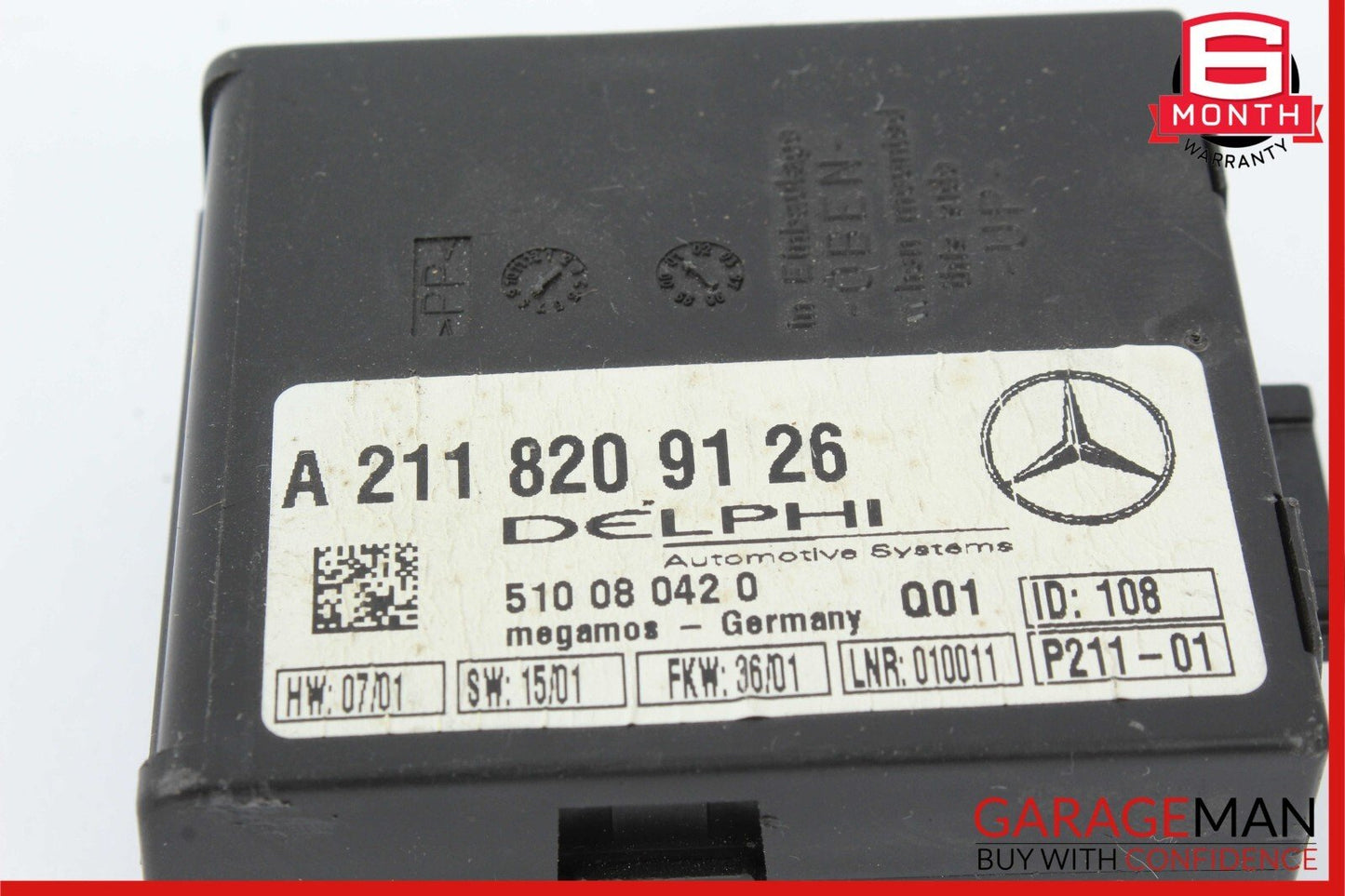 00-11 Mercedes SLK350 CLK500 SL500 CL600 Anti Theft Alarm Control Module Unit