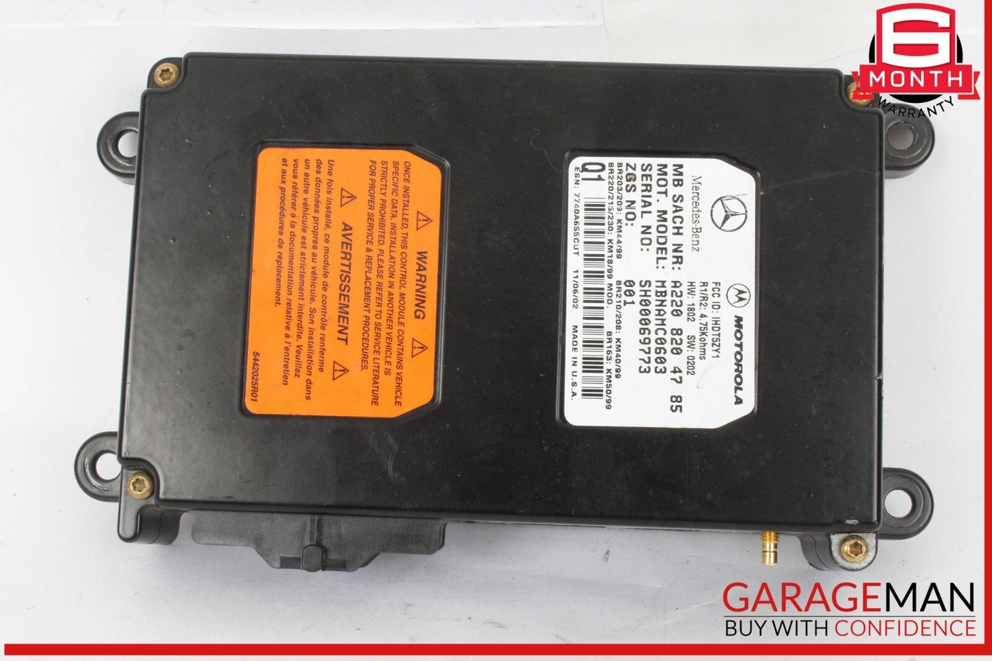 00-06 Mercedes ML350 ML500 Voice Phone Control Module 2208204785 OEM