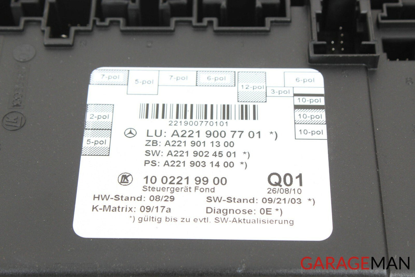 10-13 MERCEDES W221 S400 S550 REAR RIGHT DOOR CONTROL MODULE Q01 OEM