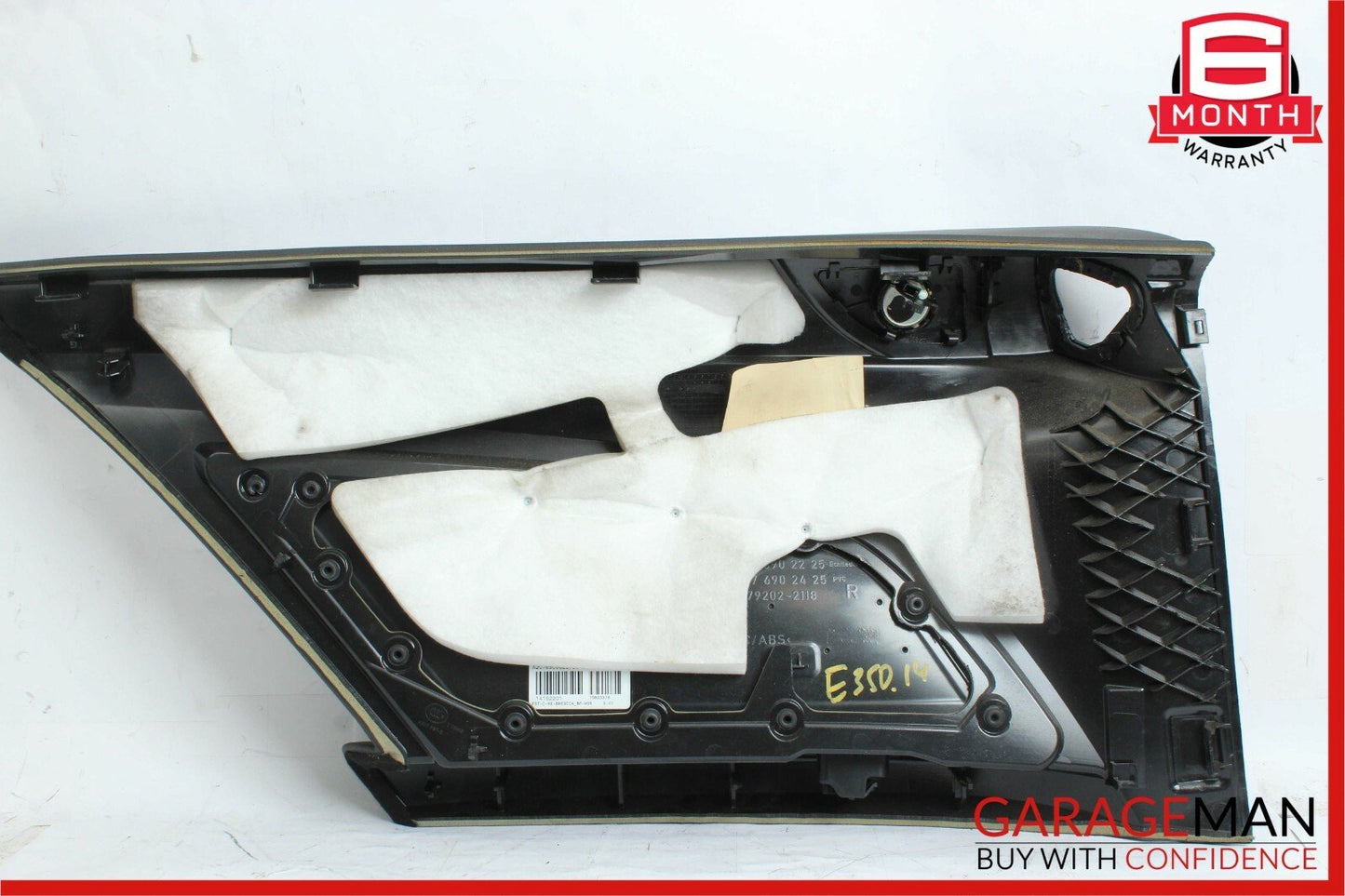 14-16 Mercedes W212 E400 Coupe Rear Right Interior Door Panel Leather Black OEM