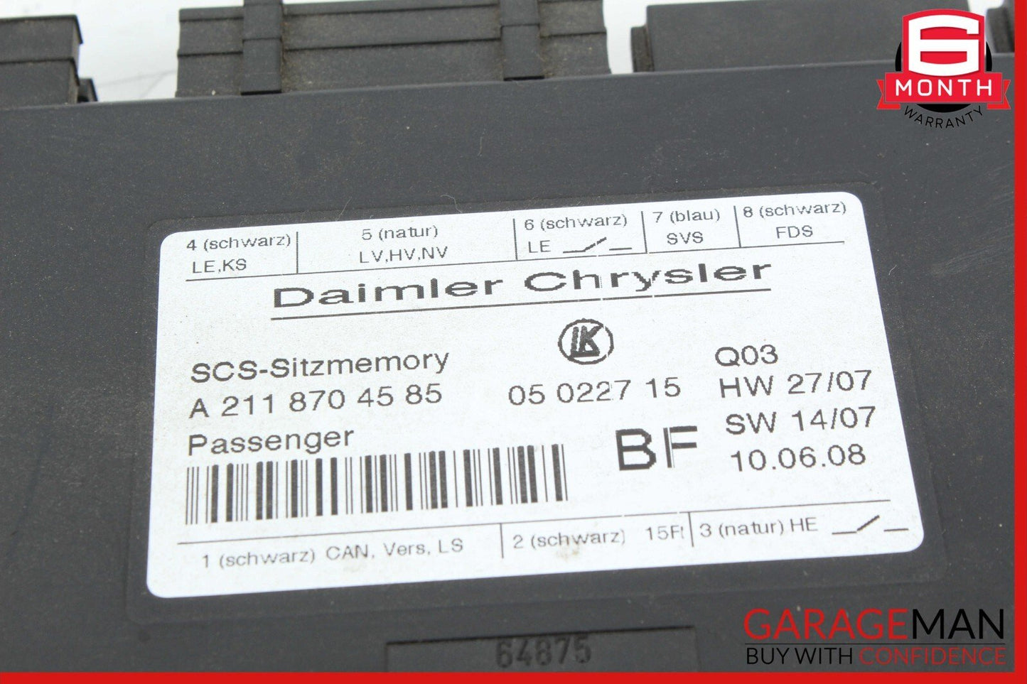 03-12 Mercedes X164 GL450 CLS550 E350 Front Right Seat Control Module Unit OEM