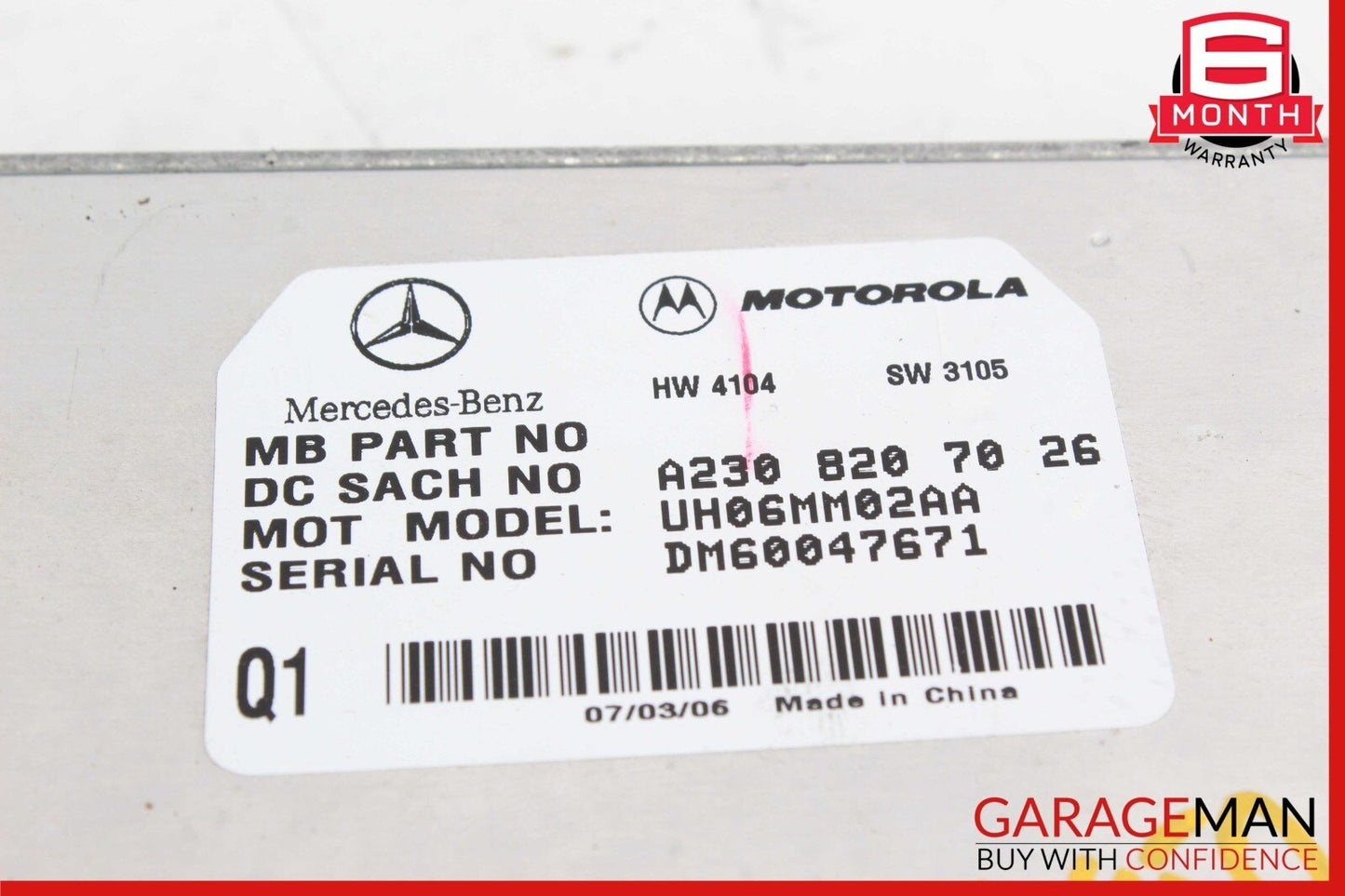 06-12 Mercedes X164 GL450 SL550 Communication Control Module 2198200926 OEM