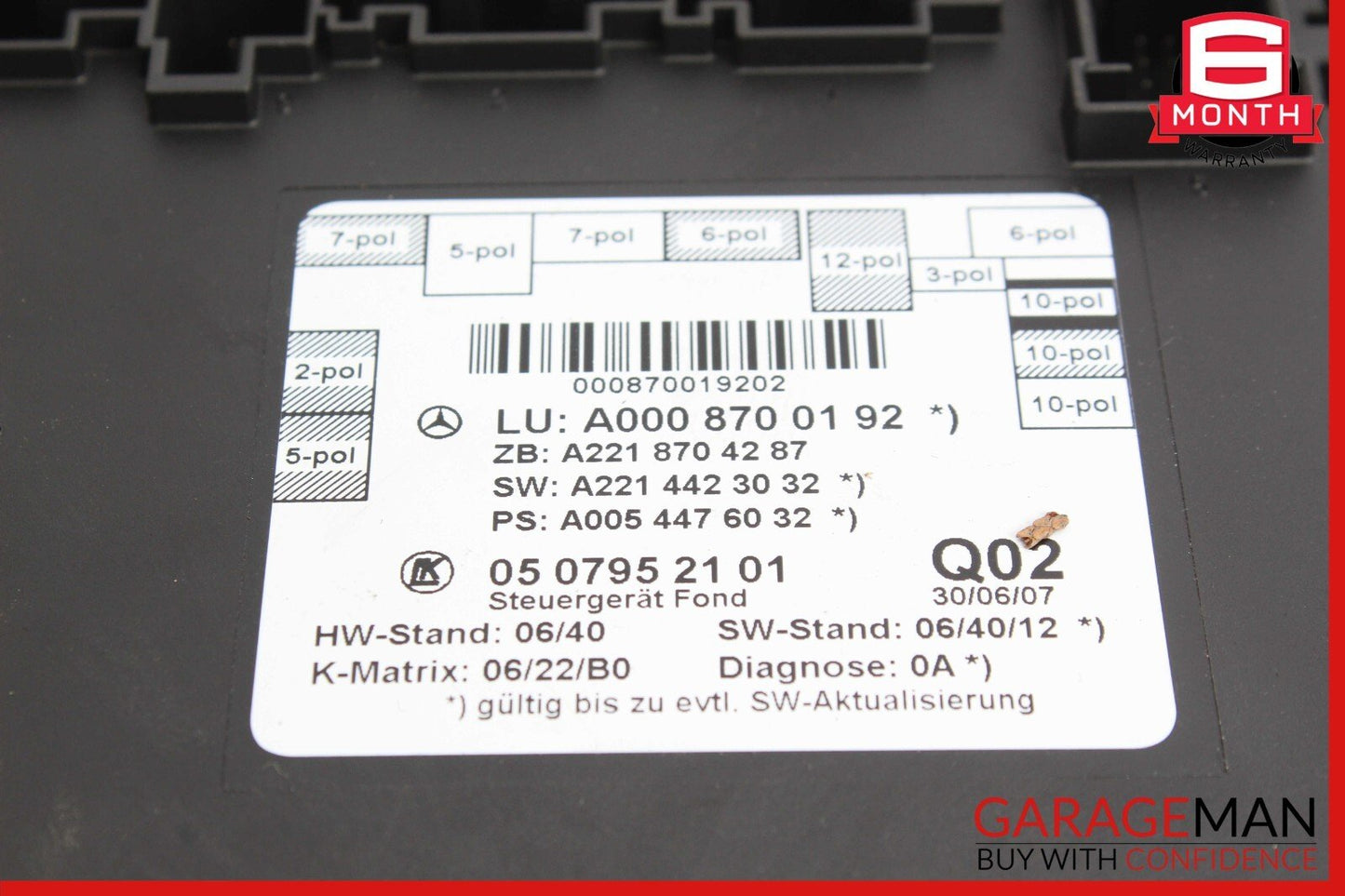 07-13 Mercedes W221 S550 S400 Rear Right or Left Side Door Control Module OEM