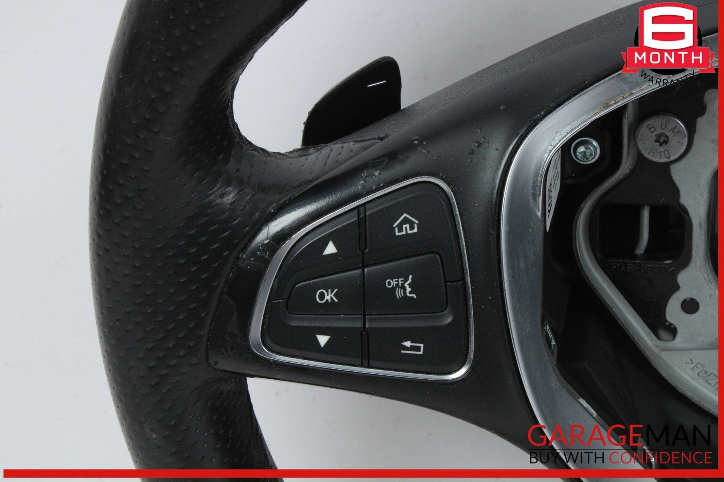 15-18 Mercedes W205 C300 GLC300 Steering Wheel Black w/ Paddle Shifters Assy OEM