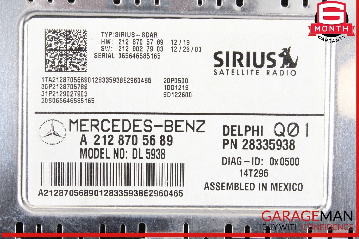 10-17 Mercedes X166 GL450 E350 Sirius Satellite Radio Receiver Module Unit OEM
