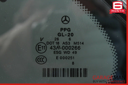 06-13 Mercedes W251 R320 Rear Left Side Door Quarter Window Auto Glass