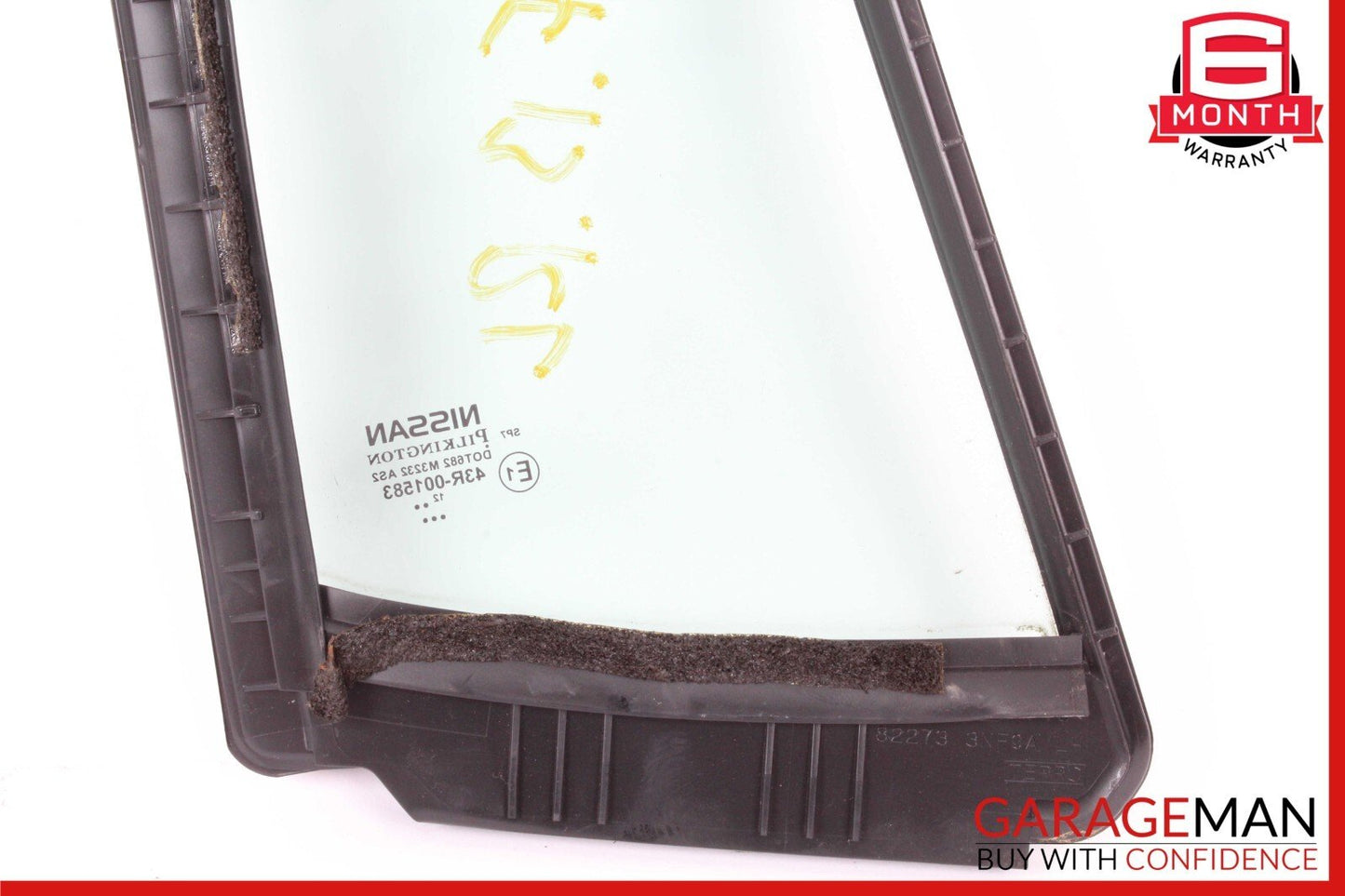 13-17 Nissan Leaf Rear Left Side Quarter Window Glass OEM