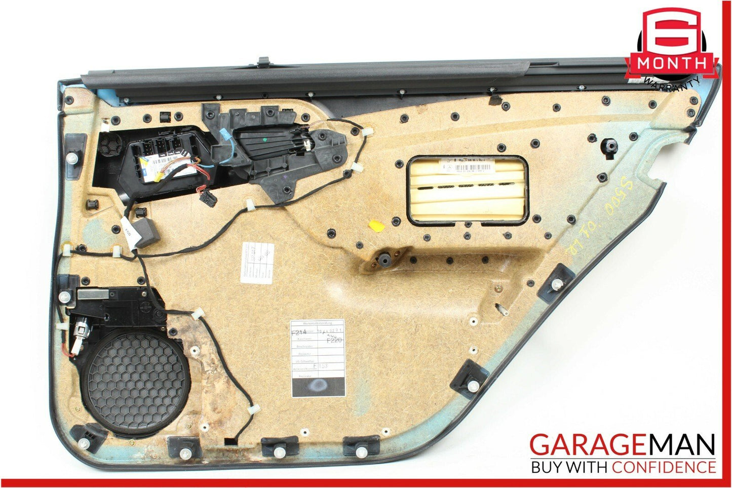 00-06 Mercedes W220 S500 Rear Left Side Interior Door Panel Sunshade Assembly