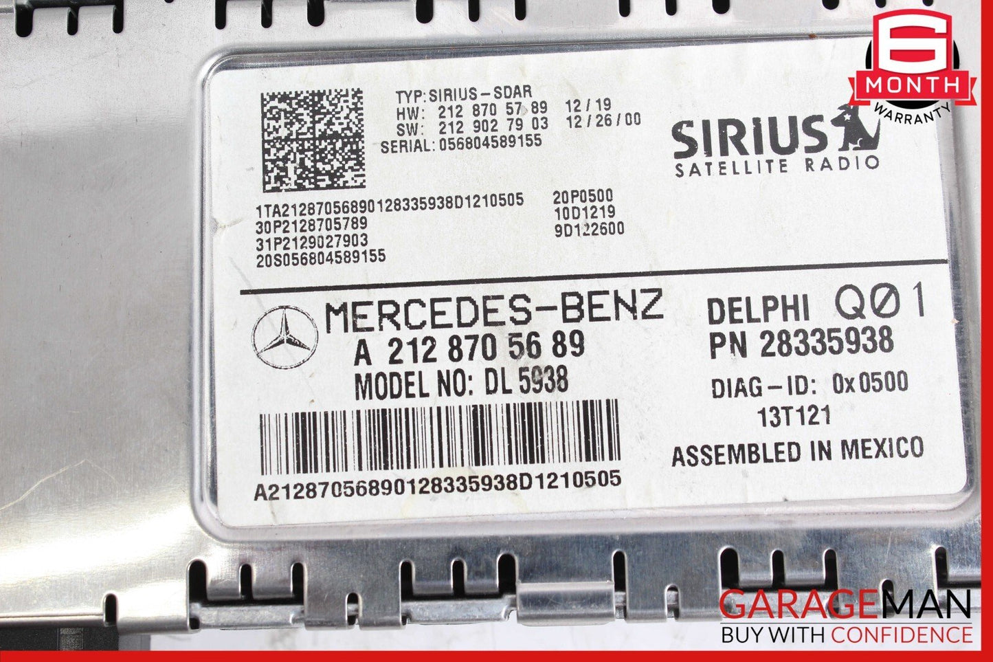 10-17 Mercedes W212 E350 E250 C300 Sirius Satellite Radio Receiver Module Unit