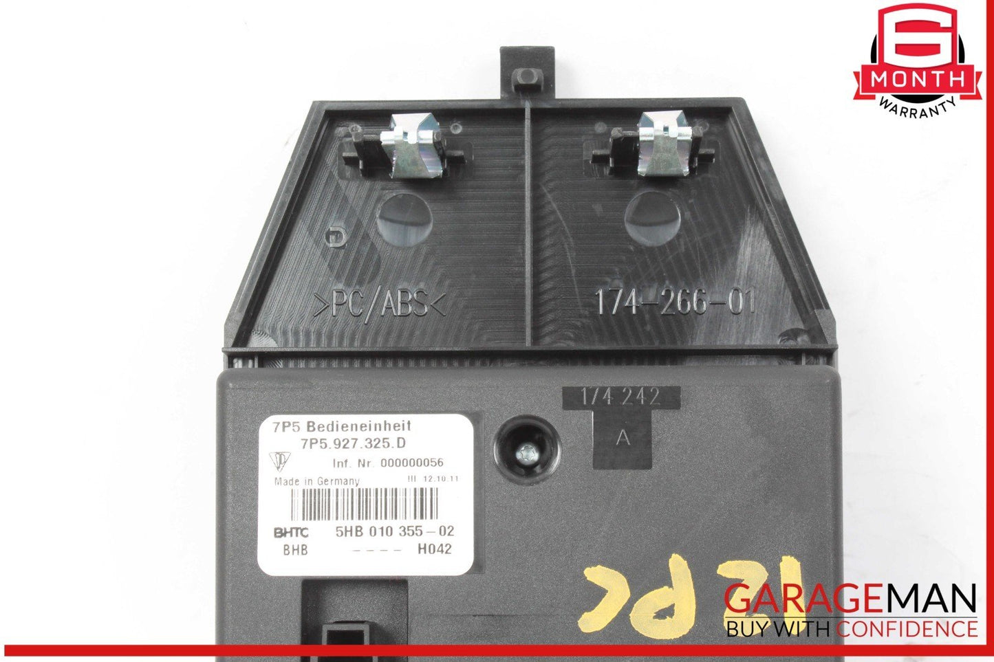 11-17 Porsche Cayenne 958 Rear Seat Heat Lock Switch Control Panel 7P5927325D