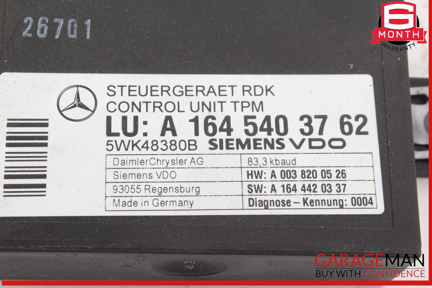 06-13 Mercedes W211 E350 GL450 R350 TPMS Tire Pressure Control 1645403762 OEM