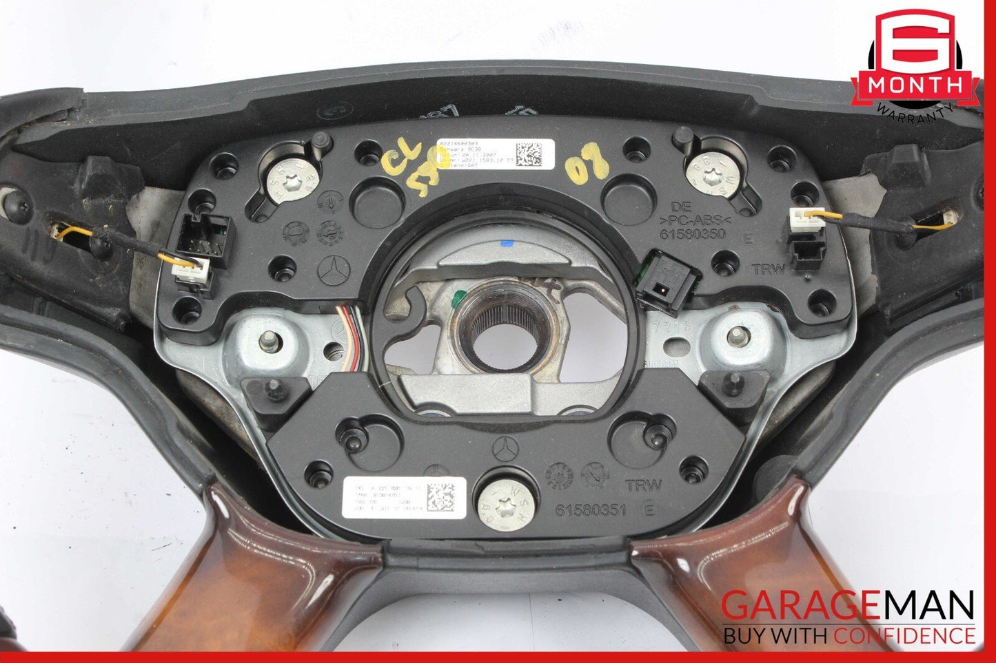 07-10 Mercedes W216 CL550 S550 4 Spoke Steering Wheel With Paddle Shifters Wood