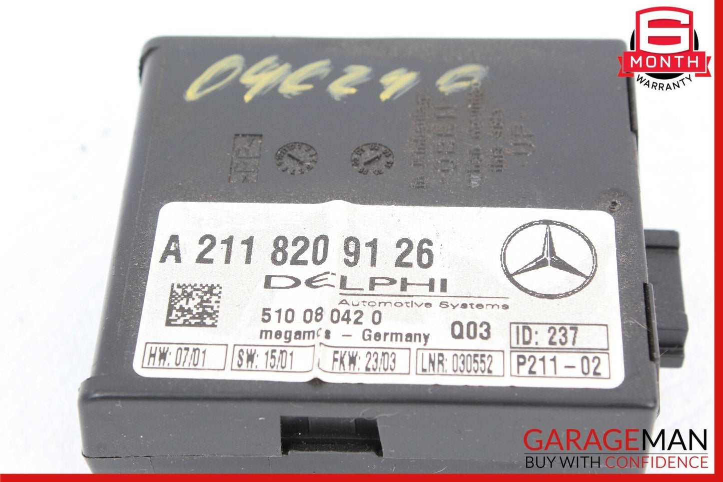 00-11 Mercedes W203 C240 SL500 CL600 Anti Theft Alarm Control Module Unit OEM