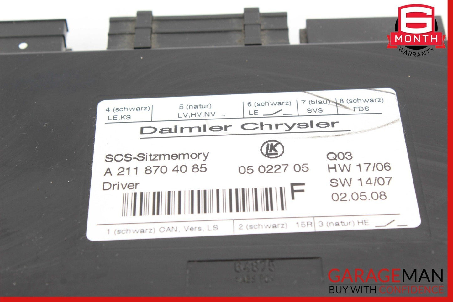 03-12 Mercedes E350 CLS550 ML500 GL450 Front Left Side Seat Control Module Unit