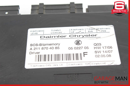 03-12 Mercedes E350 CLS550 ML500 GL450 Front Left Side Seat Control Module Unit