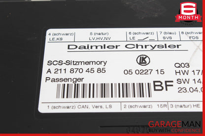 03-12 Mercedes GL450 ML350 CLS500 CLS63 AMG Front Right Seat Control Module