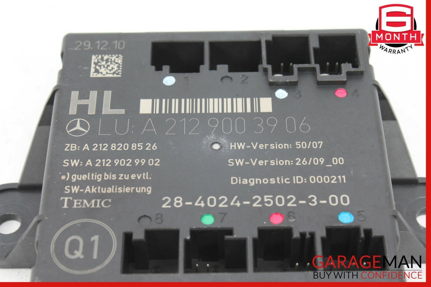 08-14 Mercedes W204 C250 C300 Rear Left Driver Side Door Control Module OEM