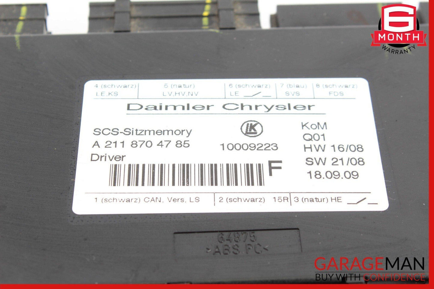 03-12 Mercedes X164 GL450 SLK280 GL550 Front Left Seat Control Module Unit OEM
