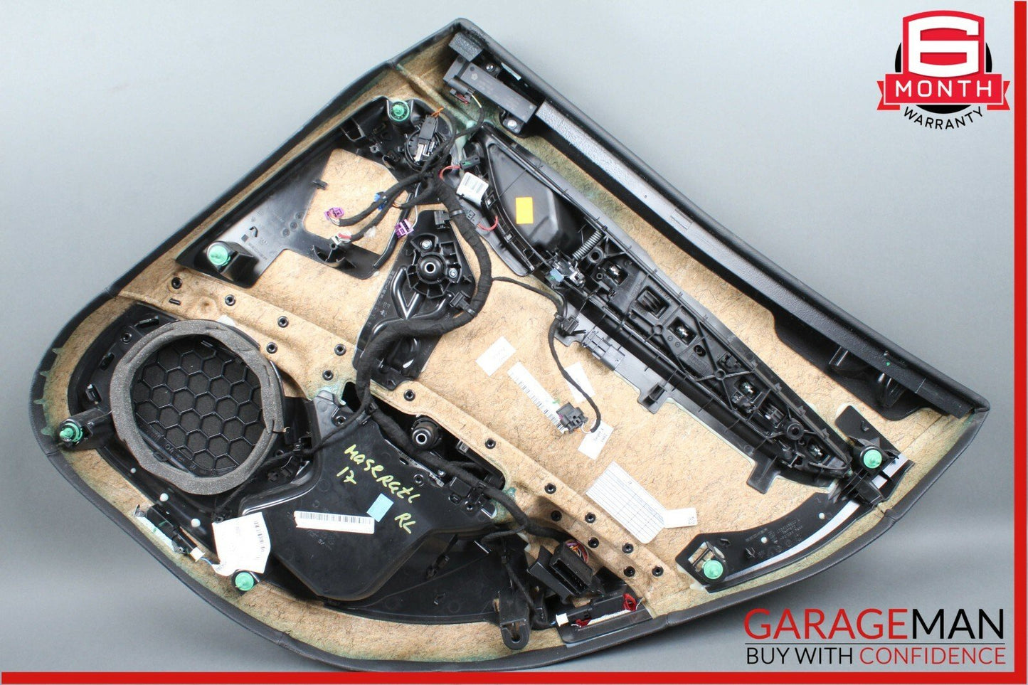 14-18 Maserati Ghibli Rear Left Side Interior Door Panel Cover Assembly Black