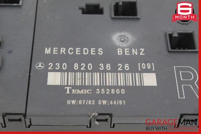 03-12 Mercedes R230 SL500 SL550 SL55 AMG Front Right Door Control Module Unit