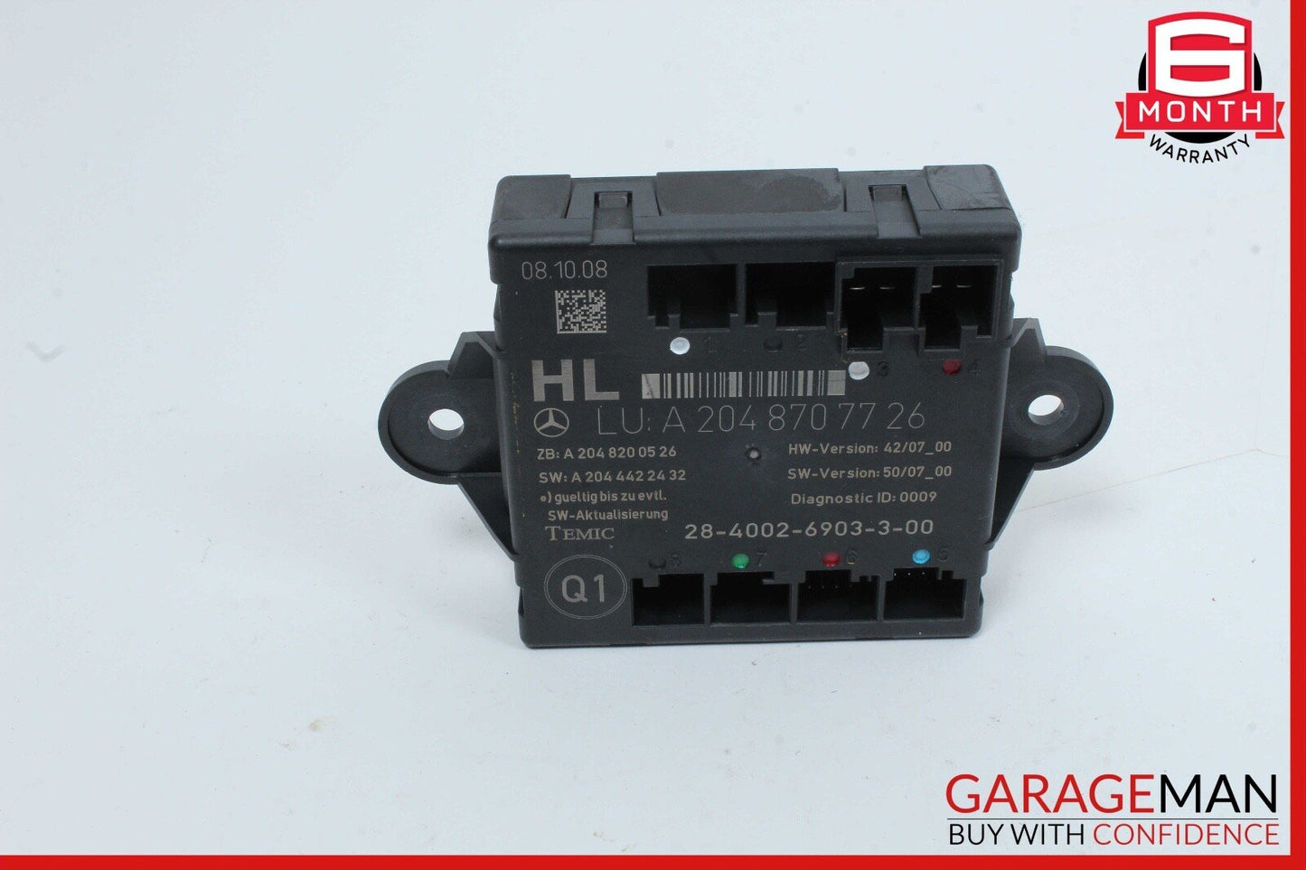 09-12 Mercedes X204 GLK350 4MATIC Rear Left Side Door Control Module Unit OEM