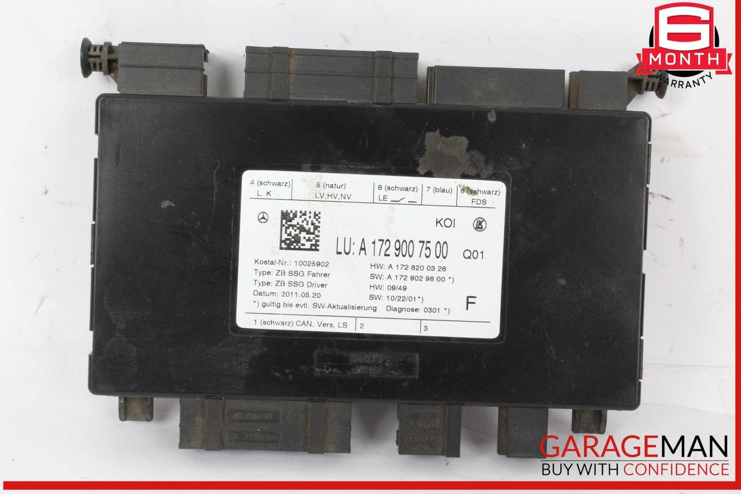 10-18 Mercedes W204 C250 Front Left Side Seat Control Module 1729007500 OEM