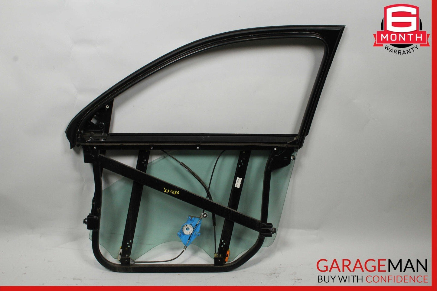 03-06 Porsche Cayenne 955 Front Right Door Window Frame Glass Panel Plate Assy
