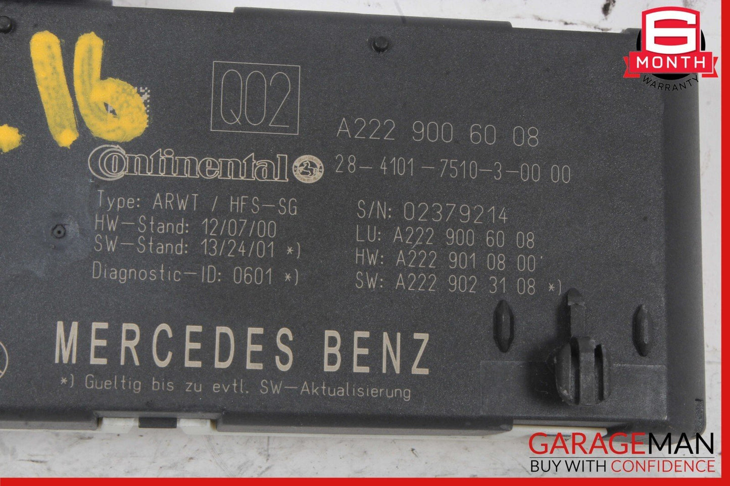 14-18 Mercedes W222 S550 C300 Trunk Lid Liftgate Tail Gate Control Module OEM