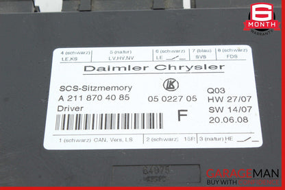 03-12 Mercedes GL320 E350 CLS550 E320 GL450 Front Left Seat Control Module Unit