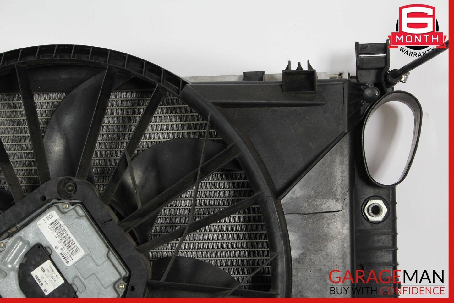 03-06 Mercedes R230 SL500 Engine Motor Cooling Radiator Fan Shroud A/C Condenser