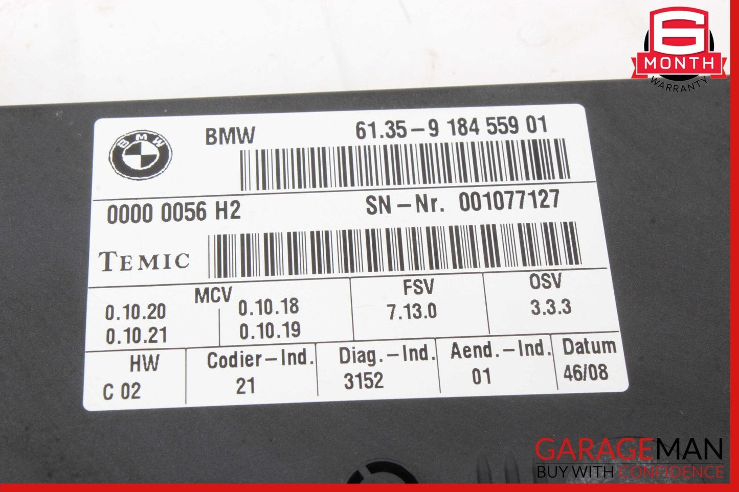 07-13 BMW X5 X6 Front Left Driver Seat Control Module 9184559 OEM