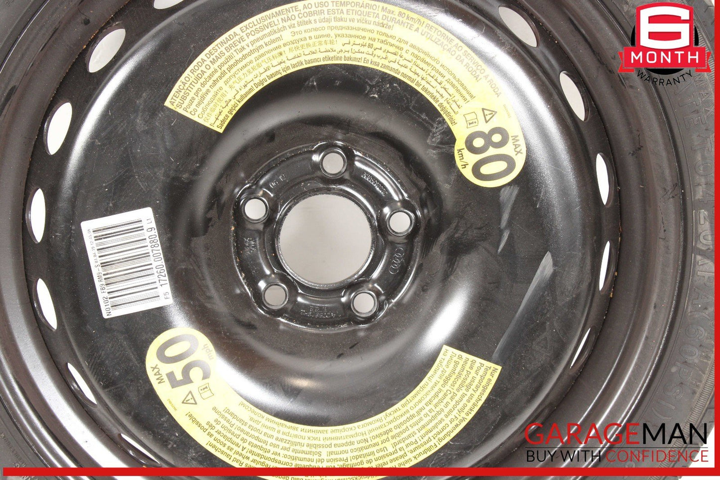 17-24 Audi S5 Emergency Spare Tire Wheel Donut Rim R19 OEM