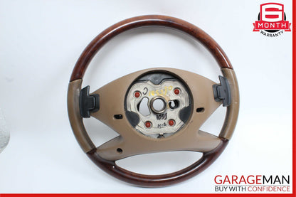10-13 Mercedes W221 S550 S600 Steering Wheel w/ Paddle Shifters Brown Wood OEM