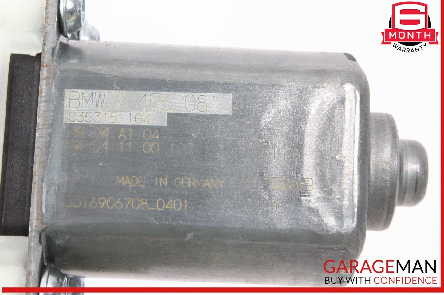 17-20 BMW 530E Front Right Passenger Side Window Regulator Motor 7455081 OEM