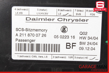 03-11 Mercedes R171 SLK280 Seat Control Module Front Right 2118700726 OEM