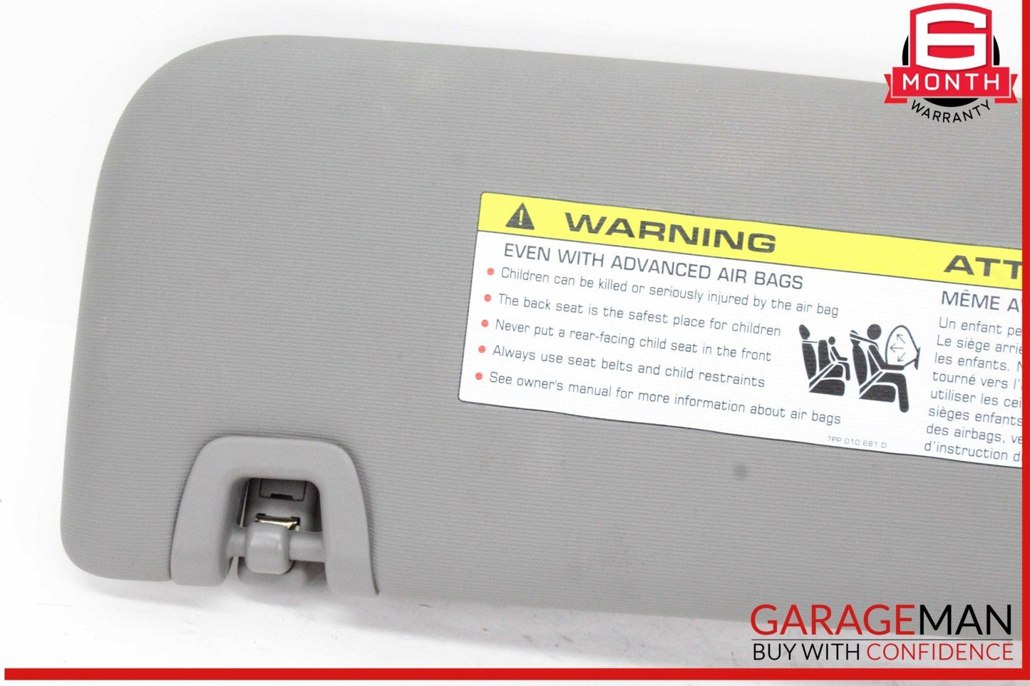 10-16 Porsche Panamera 970 Front Right Side Sunvisor Sun Visor Gray OEM