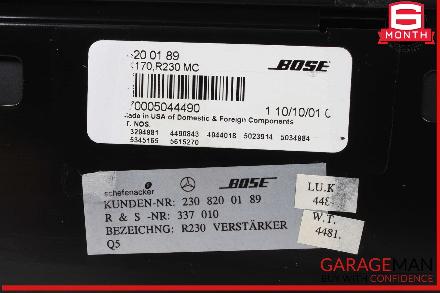 03-04 Mercedes R230 SL500 SL600 SL55 AMG Amplifier Amp Bose Audio Sound OEM
