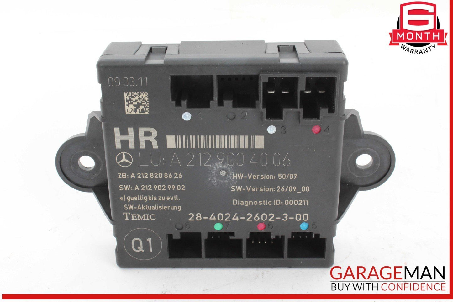08-18 Mercedes W212 E350 Rear Right Side Door Control Module 2129004006 OEM