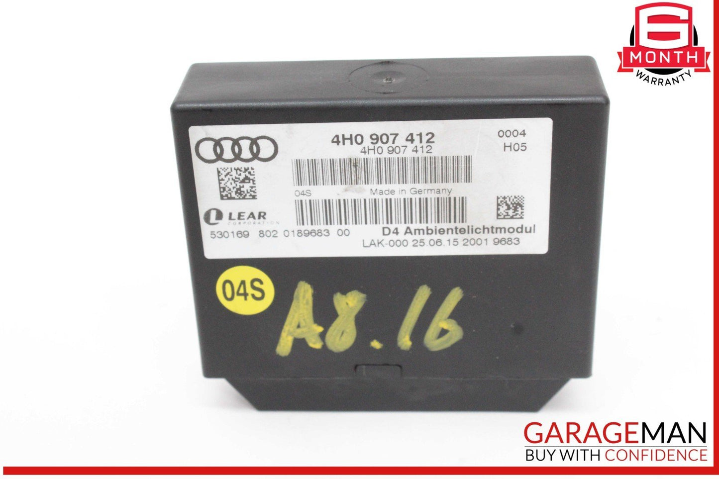 2011-2018 Audi A8 Sedan Keyless Comfort Body Control Module 4H0907412 Genuine