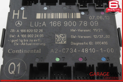 12-19 Mercedes X166 GL450 ML400 GLE350 Rear Left Side Door Control Module Unit