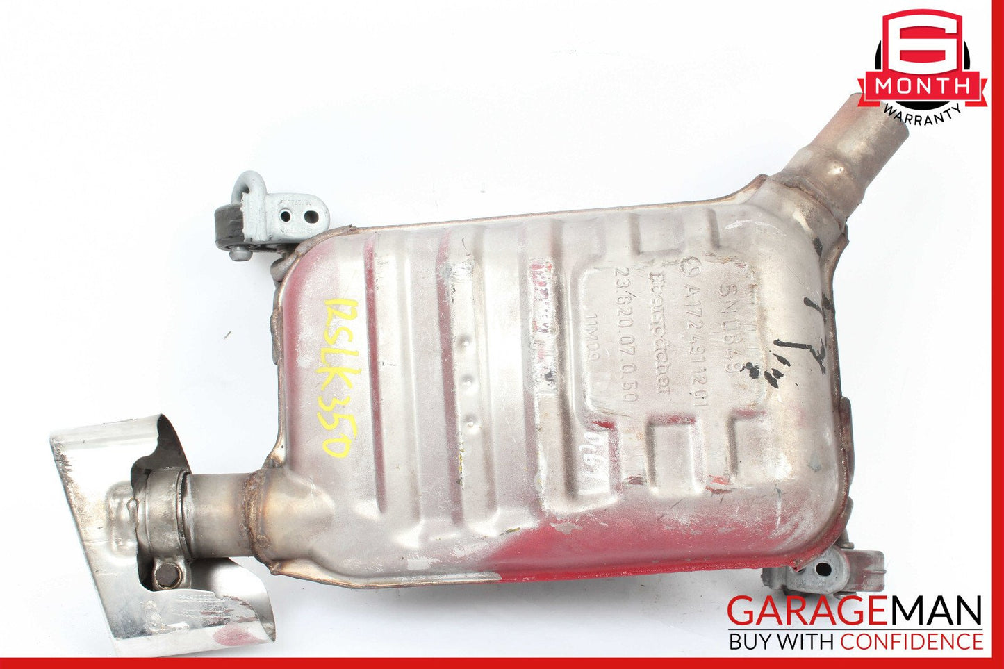 12-16 Mercedes R172 SLK350 M276 Rear Left Exhaust Muffler OEM
