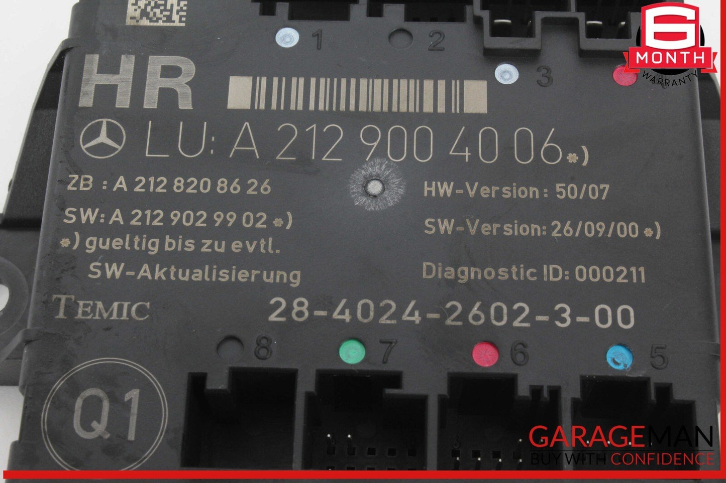 08-18 Mercedes X204 GLK350 4MATIC Rear Right Side Door Control Module OEM