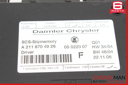 03-12 Mercedes E550 E350 GL350 GL550 Front Left Side Seat Control Module Unit