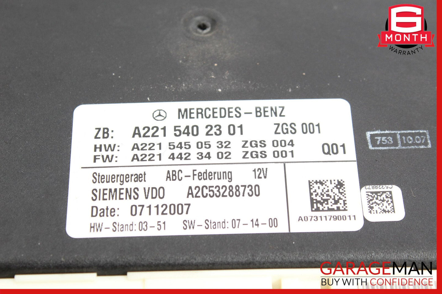 07-14 Mercedes W216 CL550 Active Body Control ABC Suspension Module Control OEM